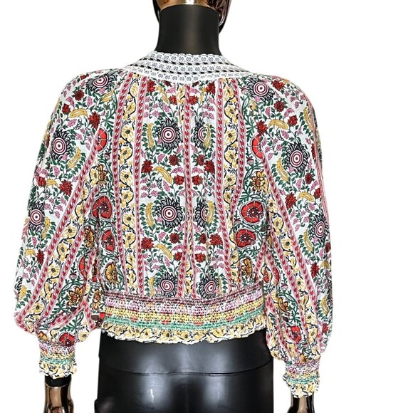 Alice + Olivia Cherelle Printed Cropped Blouse – Size Small - Picture 9 of 12